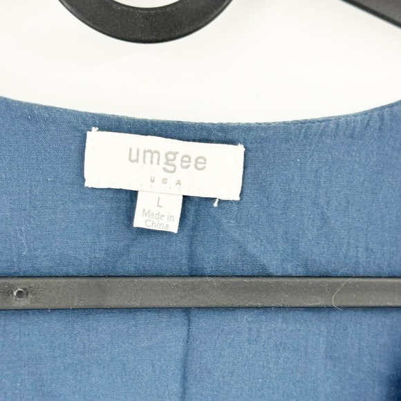 ✅ UMGEE NAVY BLUE BOHO SLEEVELESS PRINT DRESS SIZE LARGE - Picture 5 of 6